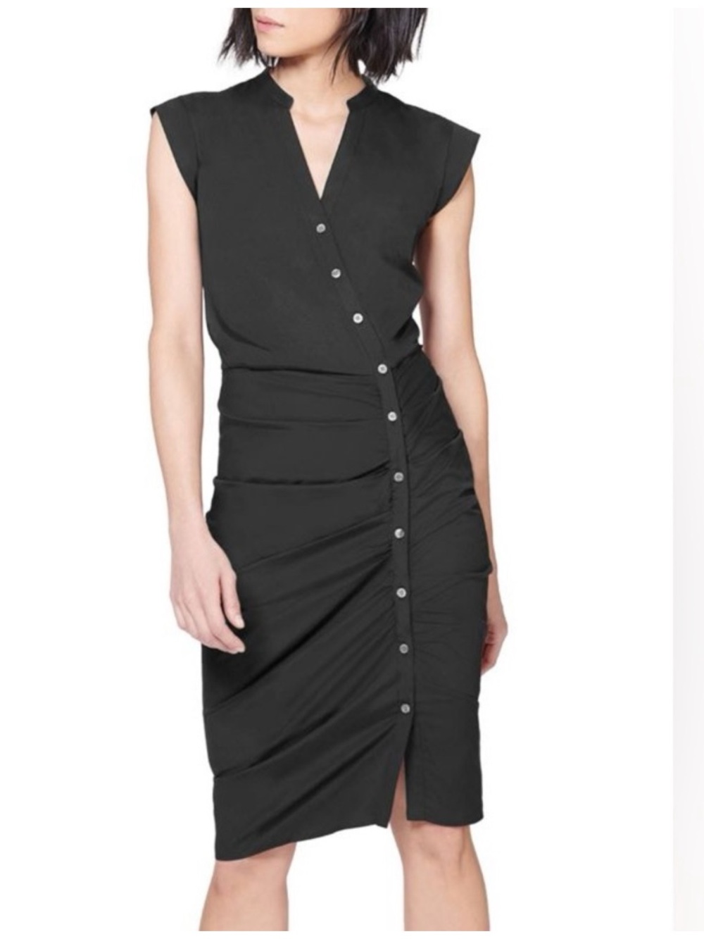 Veronica Beard Ruched Poplin Shirtdress - Size 0 - Very Flattering